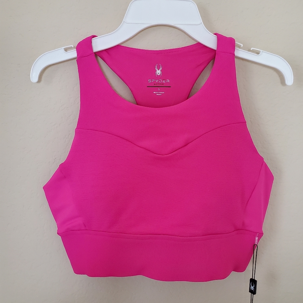 Spyder Active SP415 Women's Size Small Pink Racerback Sports Bra Barbie